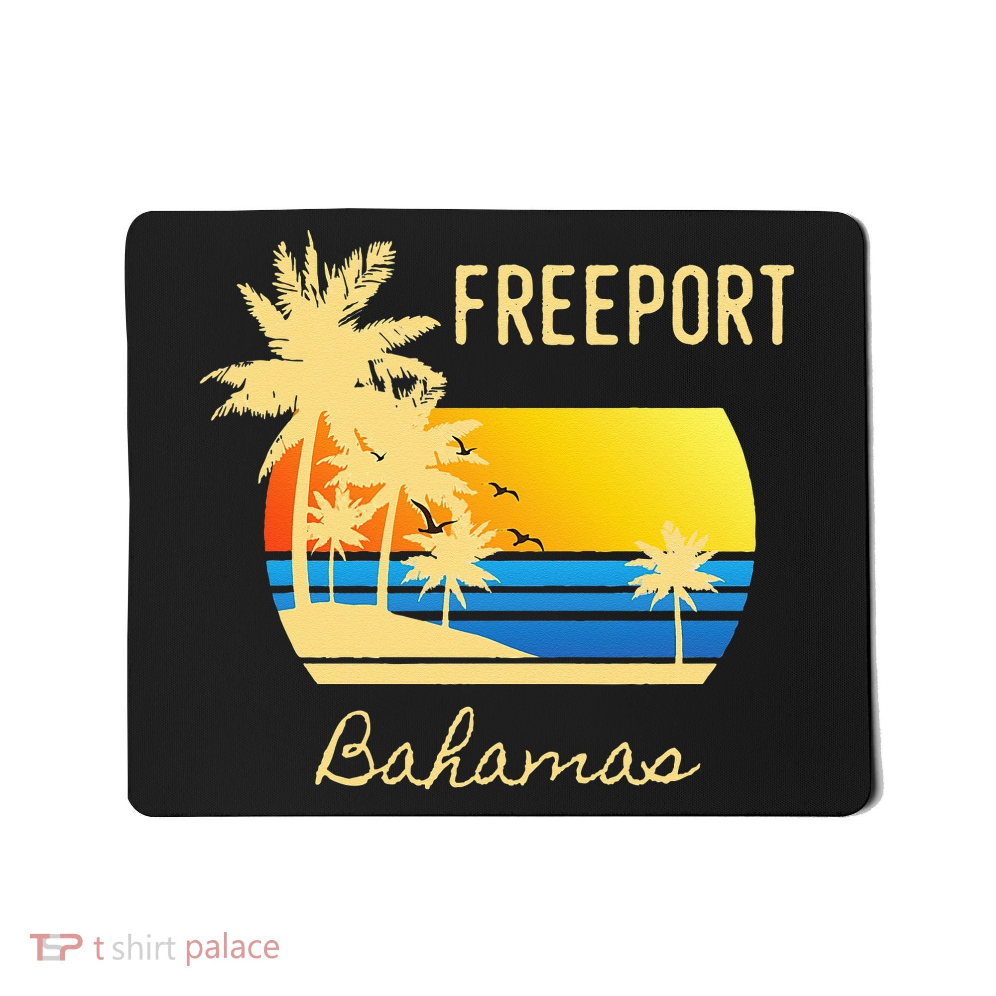 Freeport Bahamas Palm Tree Beach Retro Cool Sunset Surf Mousepad