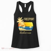 Freeport Bahamas Palm Tree Beach Retro Cool Sunset Surf Women's Tank Top thumb 0