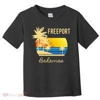 Freeport Bahamas Palm Tree Beach Retro Cool Sunset Surf Toddler T-Shirt thumb 0