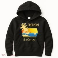 Freeport Bahamas Palm Tree Beach Retro Cool Sunset Surf Kids Hoodie thumb 0