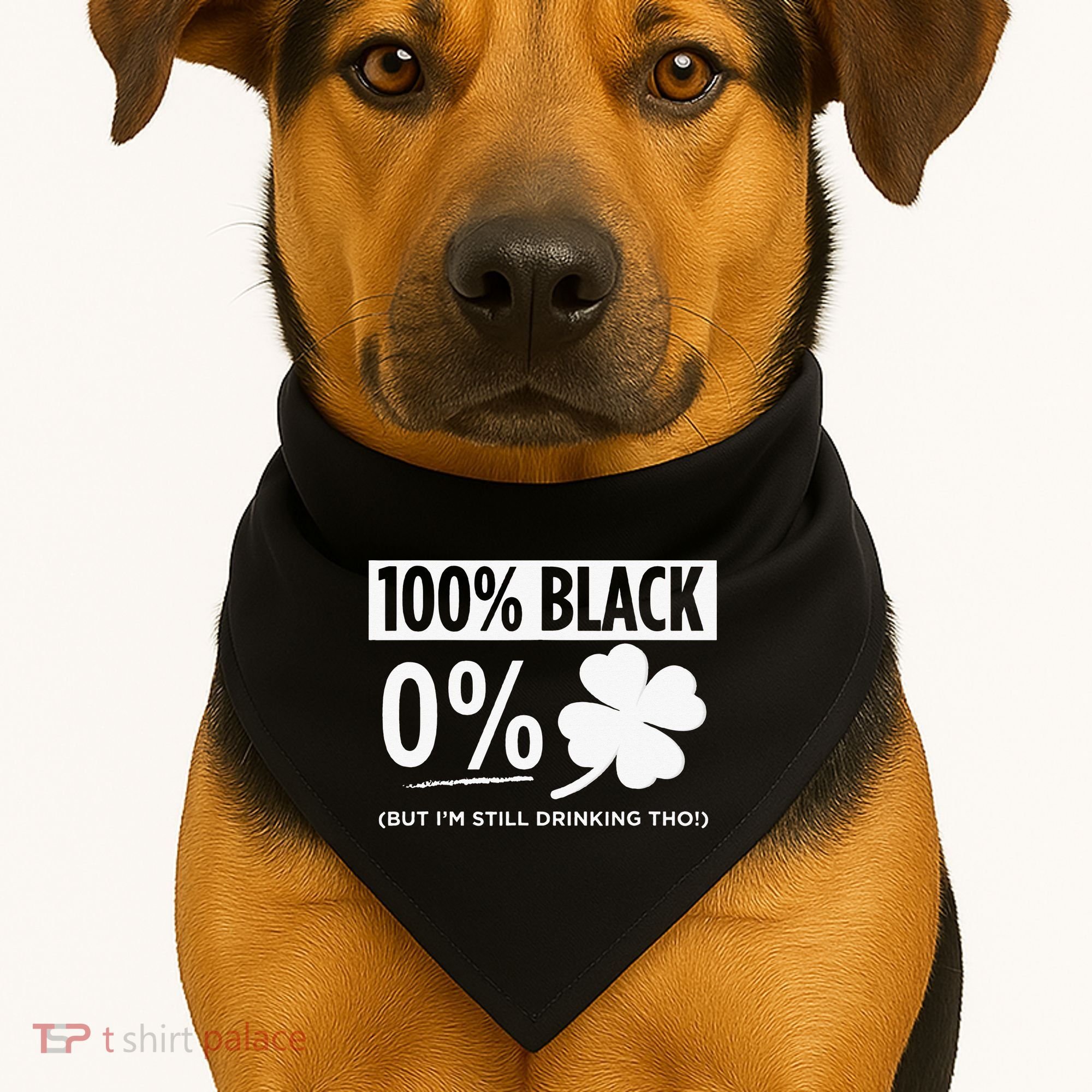 Funny Black People St Patricks Day Irish Shamrock USA-Made Doggie Bandana