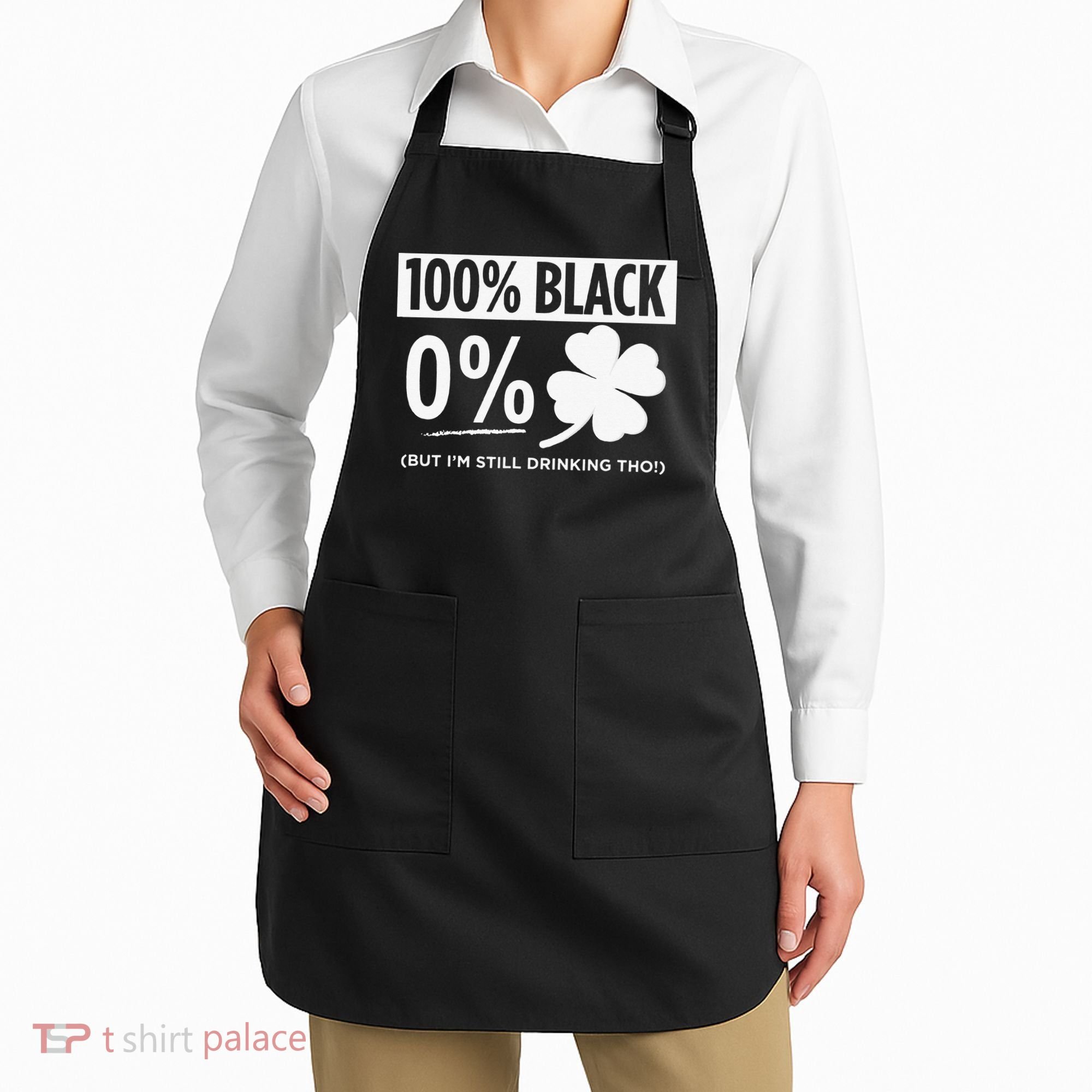 Funny Black People St Patricks Day Irish Shamrock Apron