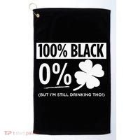 Funny Black People St Patricks Day Irish Shamrock Golf Towel thumb 0