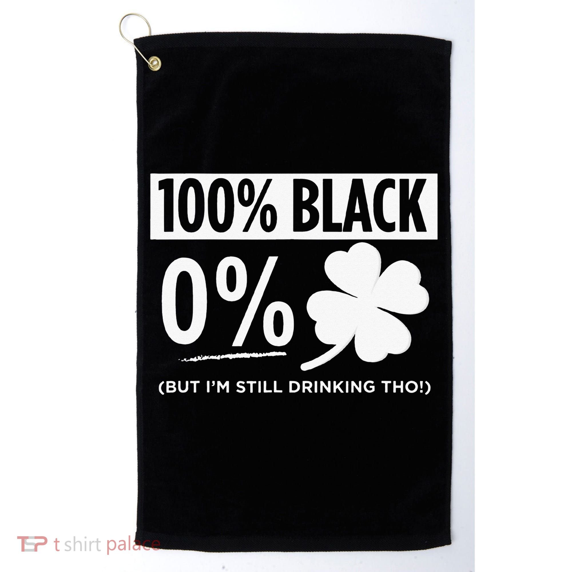 Funny Black People St Patricks Day Irish Shamrock Golf Towel