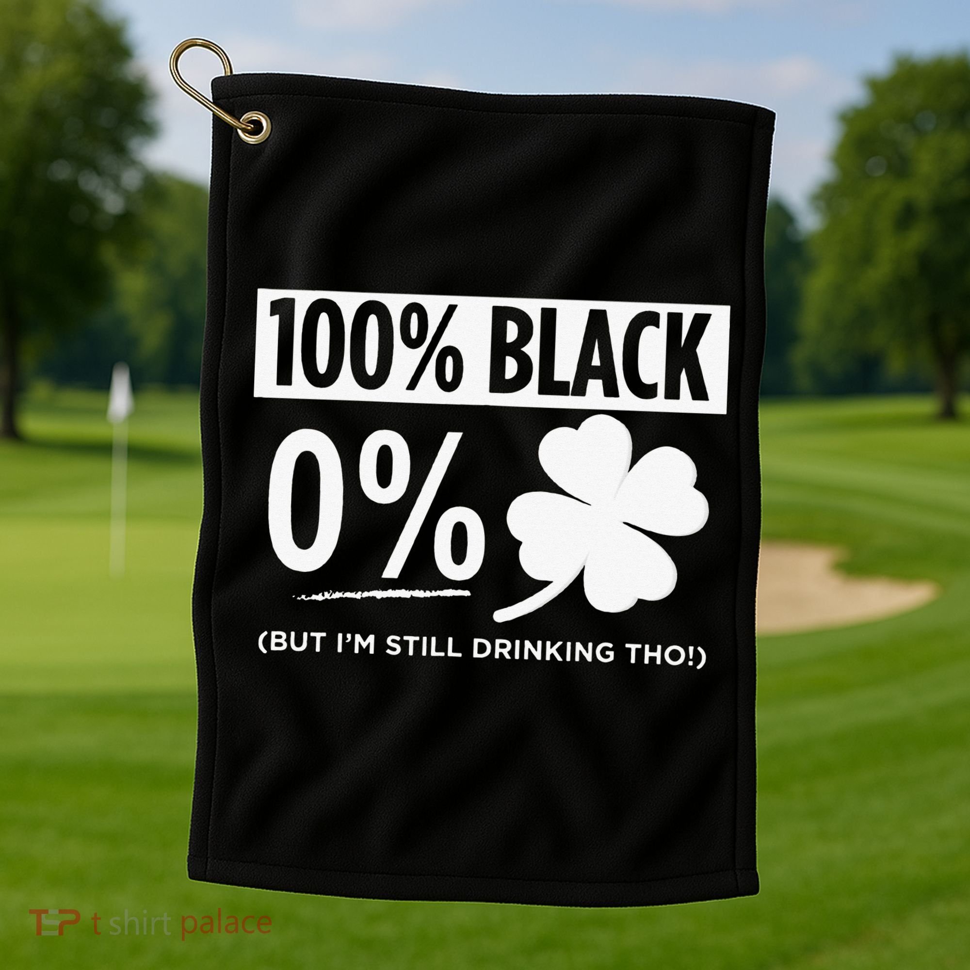 Funny Black People St Patricks Day Irish Shamrock Golf Towel