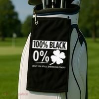 Funny Black People St Patricks Day Irish Shamrock Golf Towel thumb 2