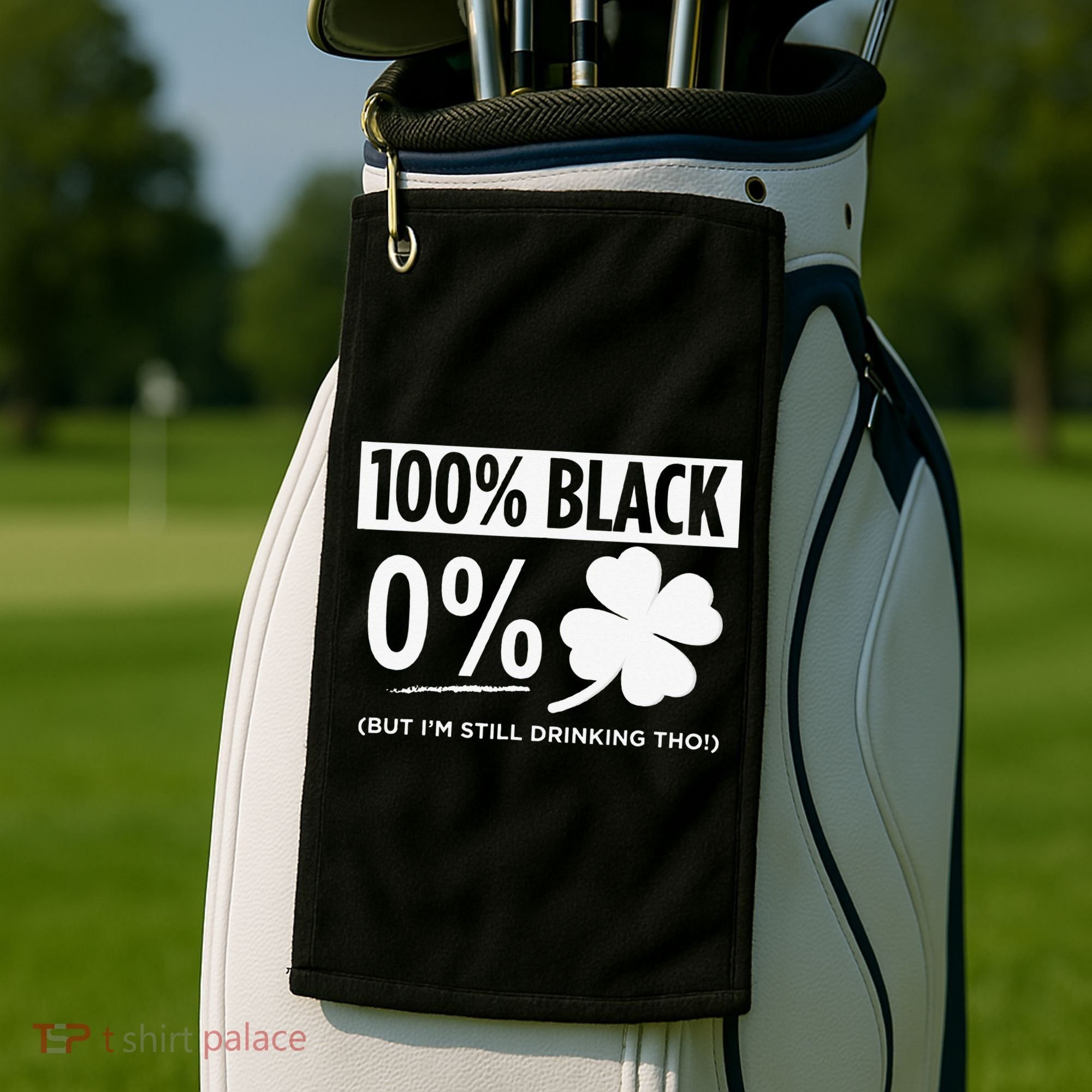Funny Black People St Patricks Day Irish Shamrock Golf Towel