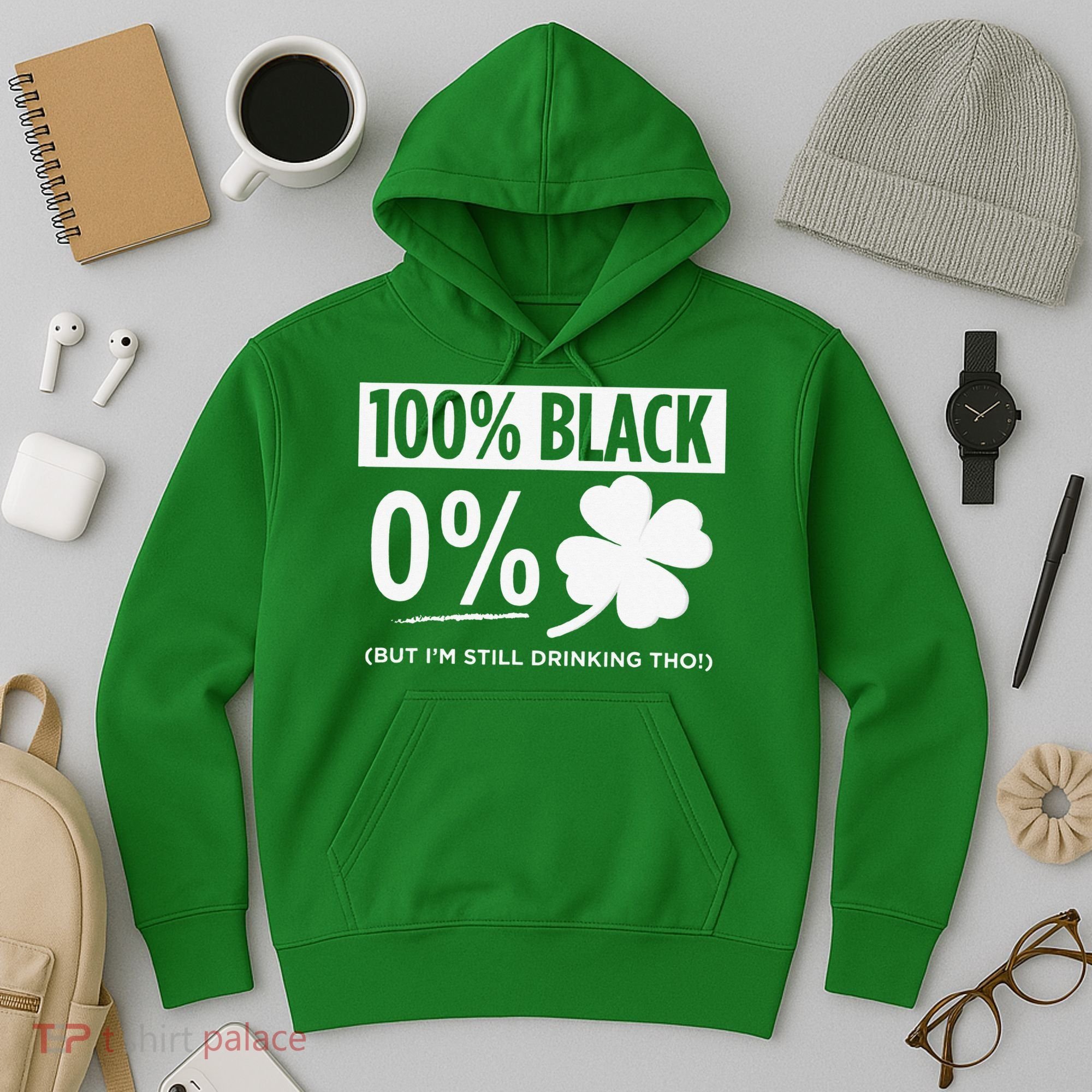 Funny Black People St Patricks Day Irish Shamrock Hoodie