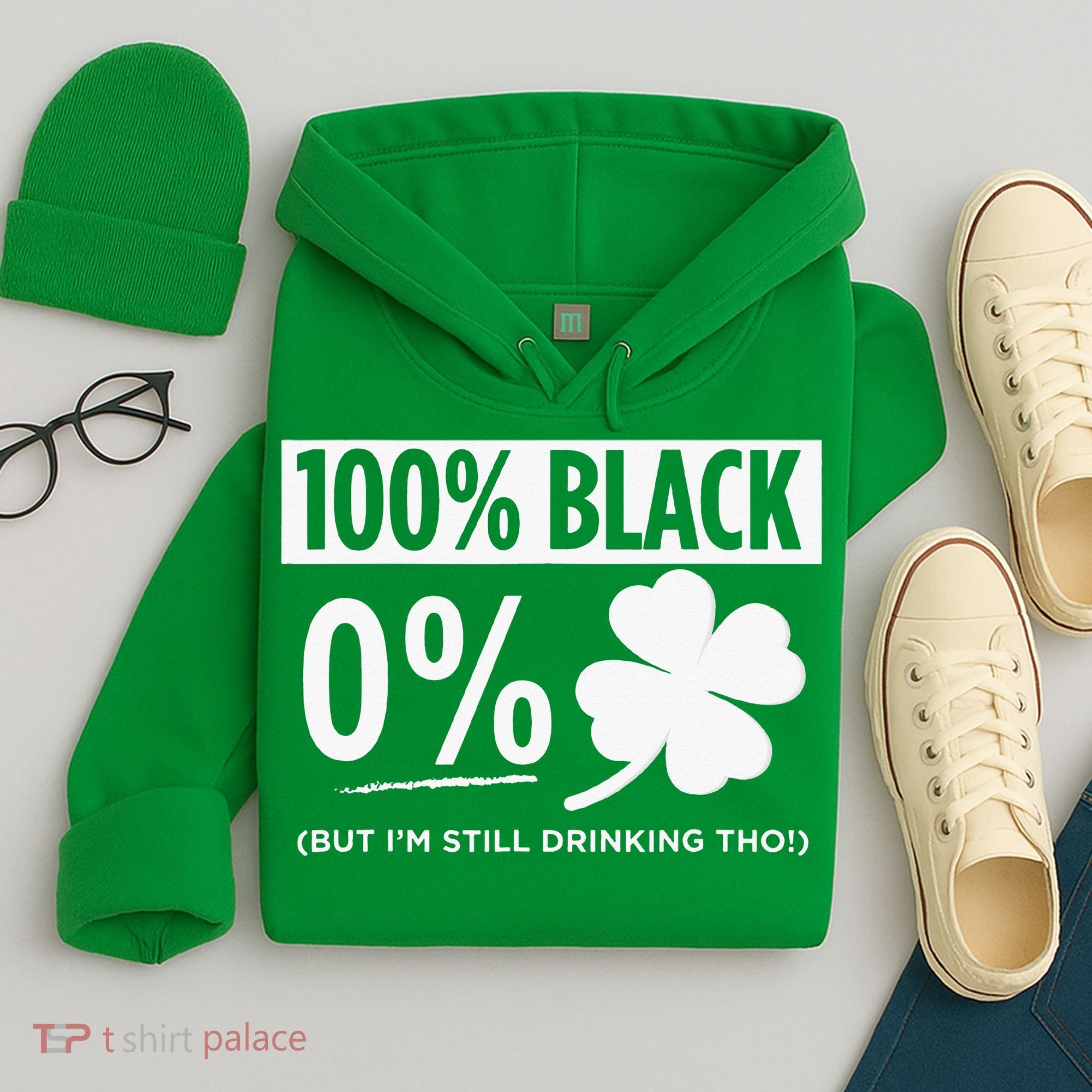 Funny Black People St Patricks Day Irish Shamrock Hoodie