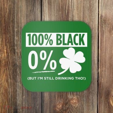 Funny Black People St Patricks Day Irish Shamrock Coaster