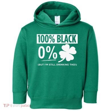 Funny Black People St Patricks Day Irish Shamrock Toddler Hoodie