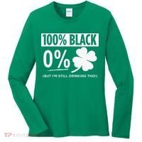 Funny Black People St Patricks Day Irish Shamrock Women's Long Sleeve Shirt thumb 0