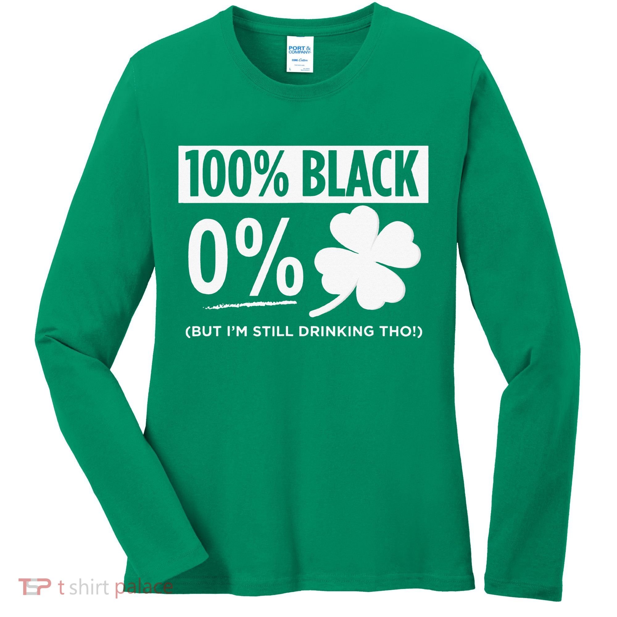 Funny Black People St Patricks Day Irish Shamrock Women's Long Sleeve Shirt