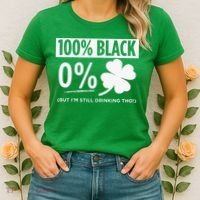 Funny Black People St Patricks Day Irish Shamrock Women's T-Shirt thumb 2