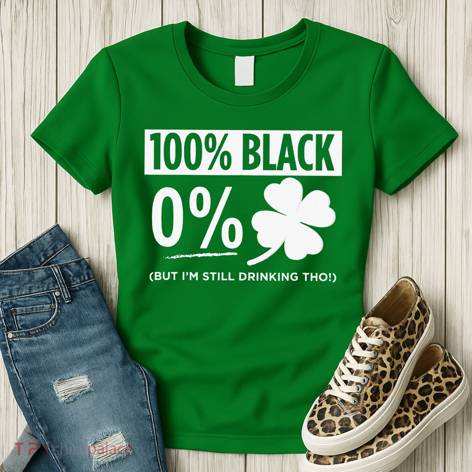 Funny Black People St Patricks Day Irish Shamrock Women's T-Shirt