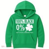 Funny Black People St Patricks Day Irish Shamrock Kids Hoodie thumb 0