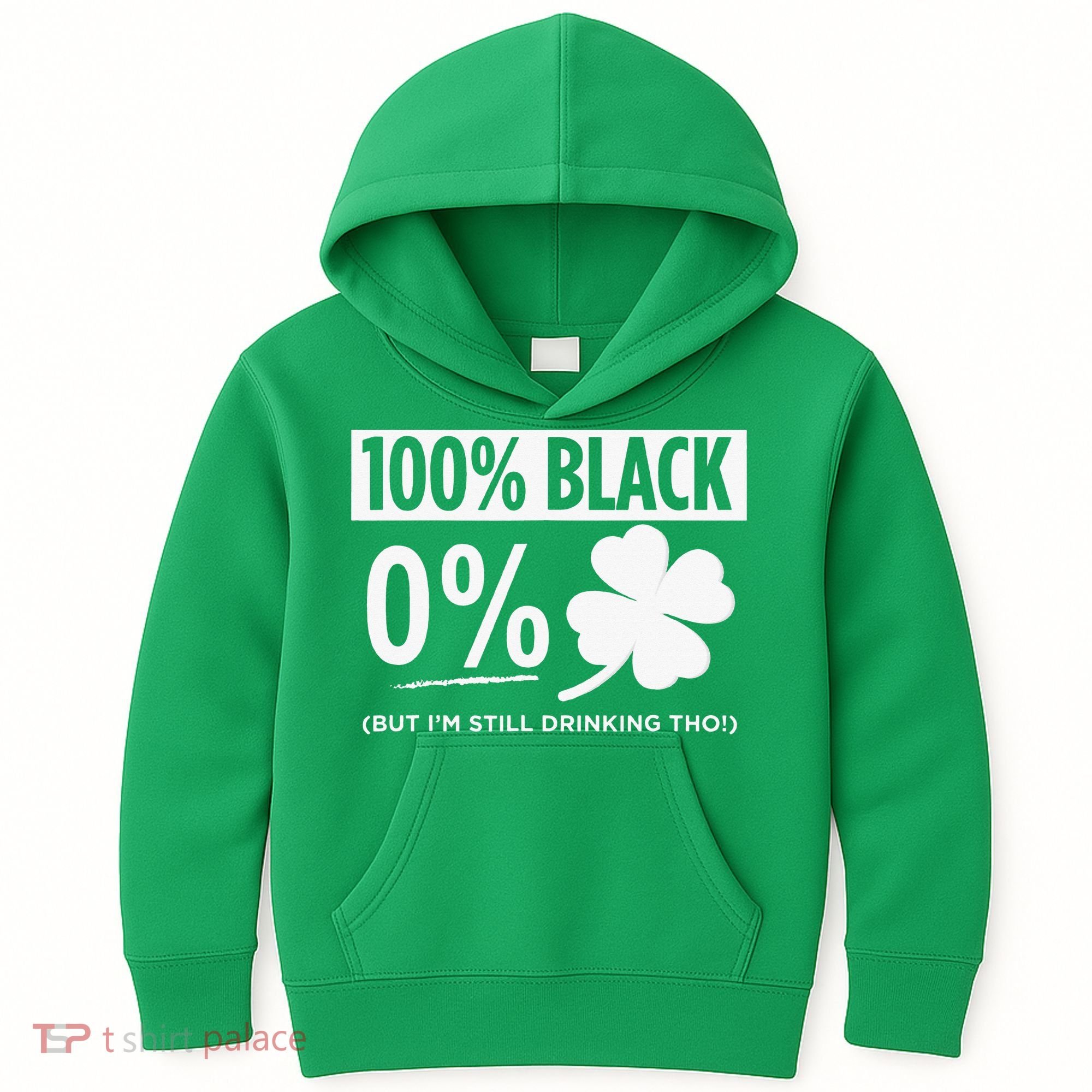 Funny Black People St Patricks Day Irish Shamrock Kids Hoodie