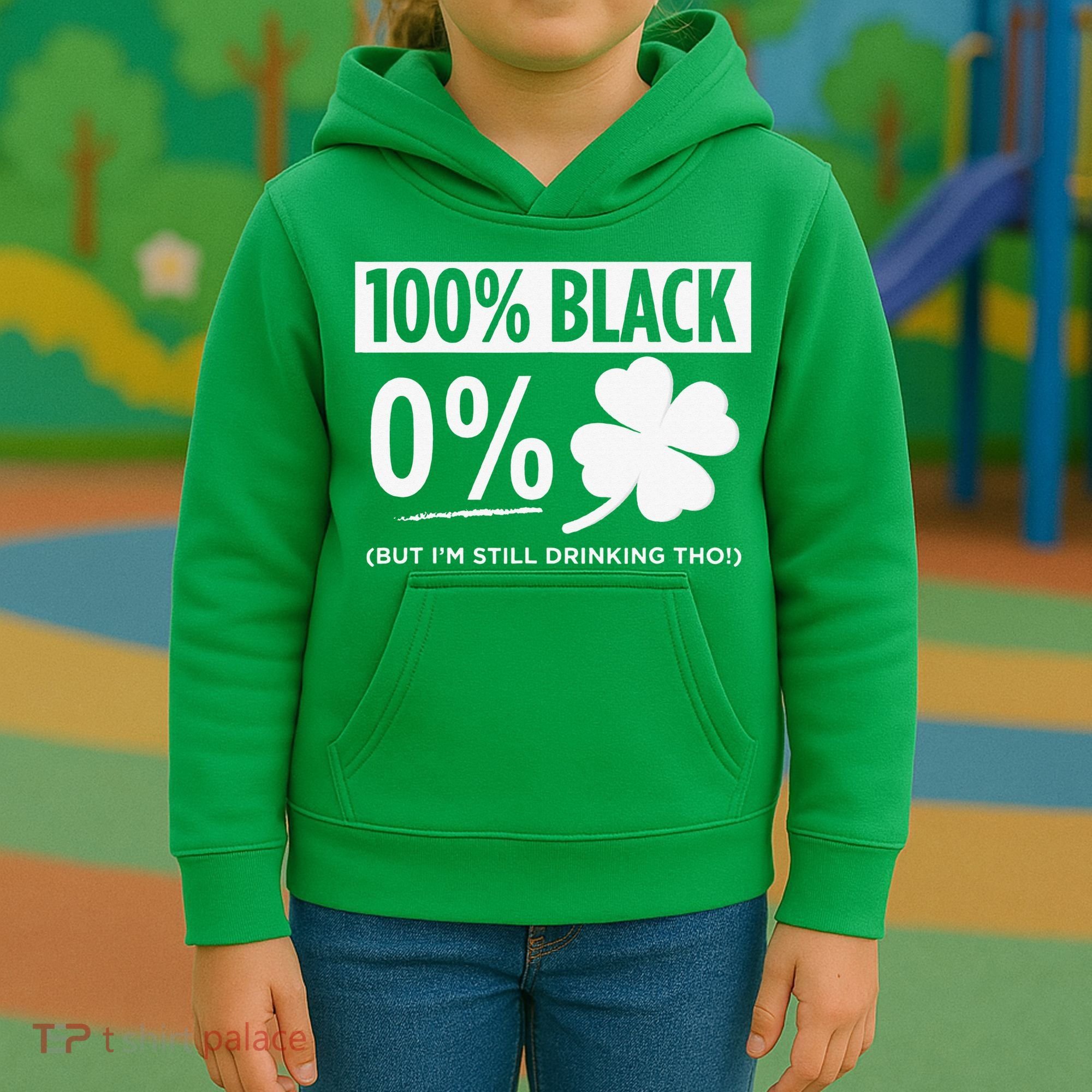 Funny Black People St Patricks Day Irish Shamrock Kids Hoodie