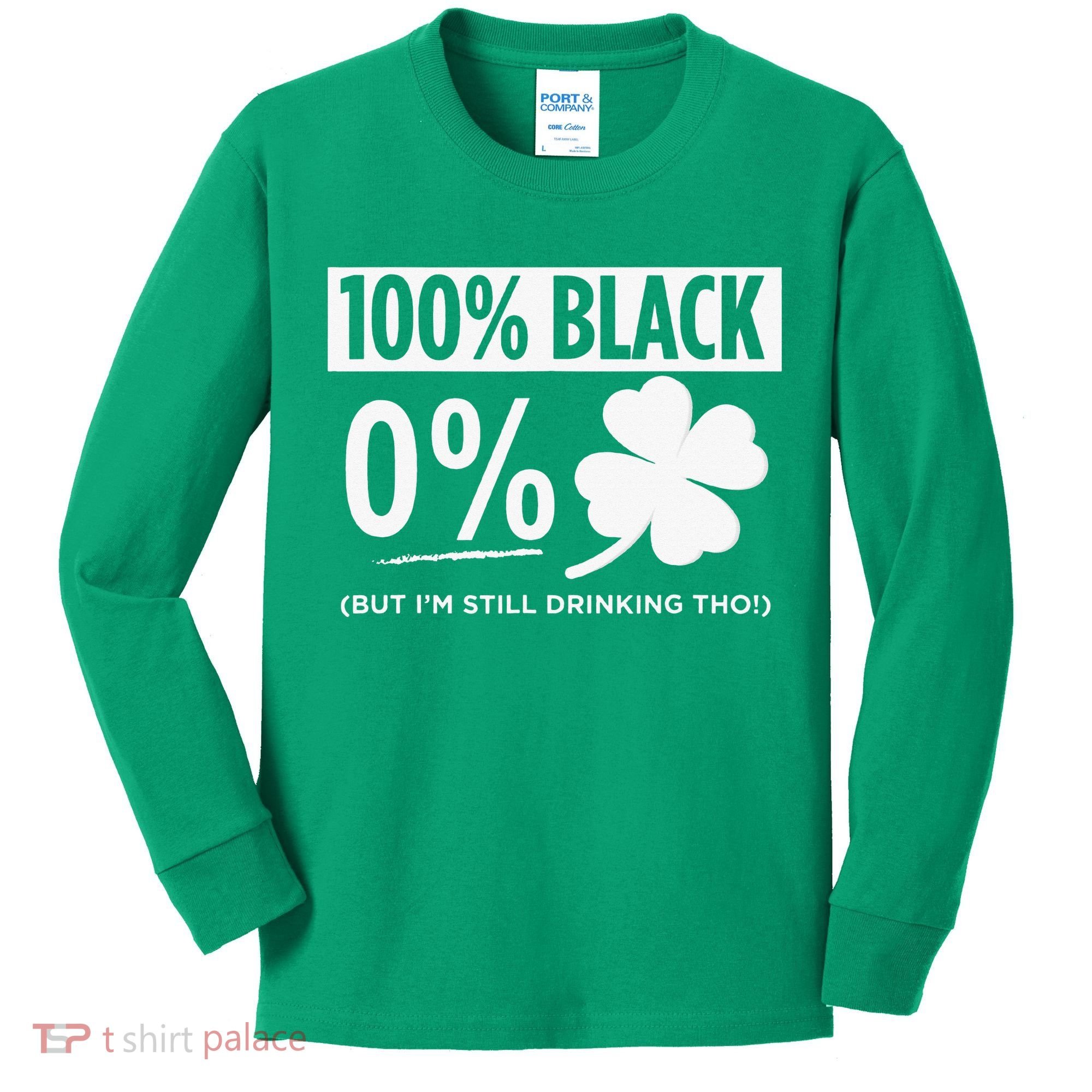 Funny Black People St Patricks Day Irish Shamrock Kids Long Sleeve Shirt