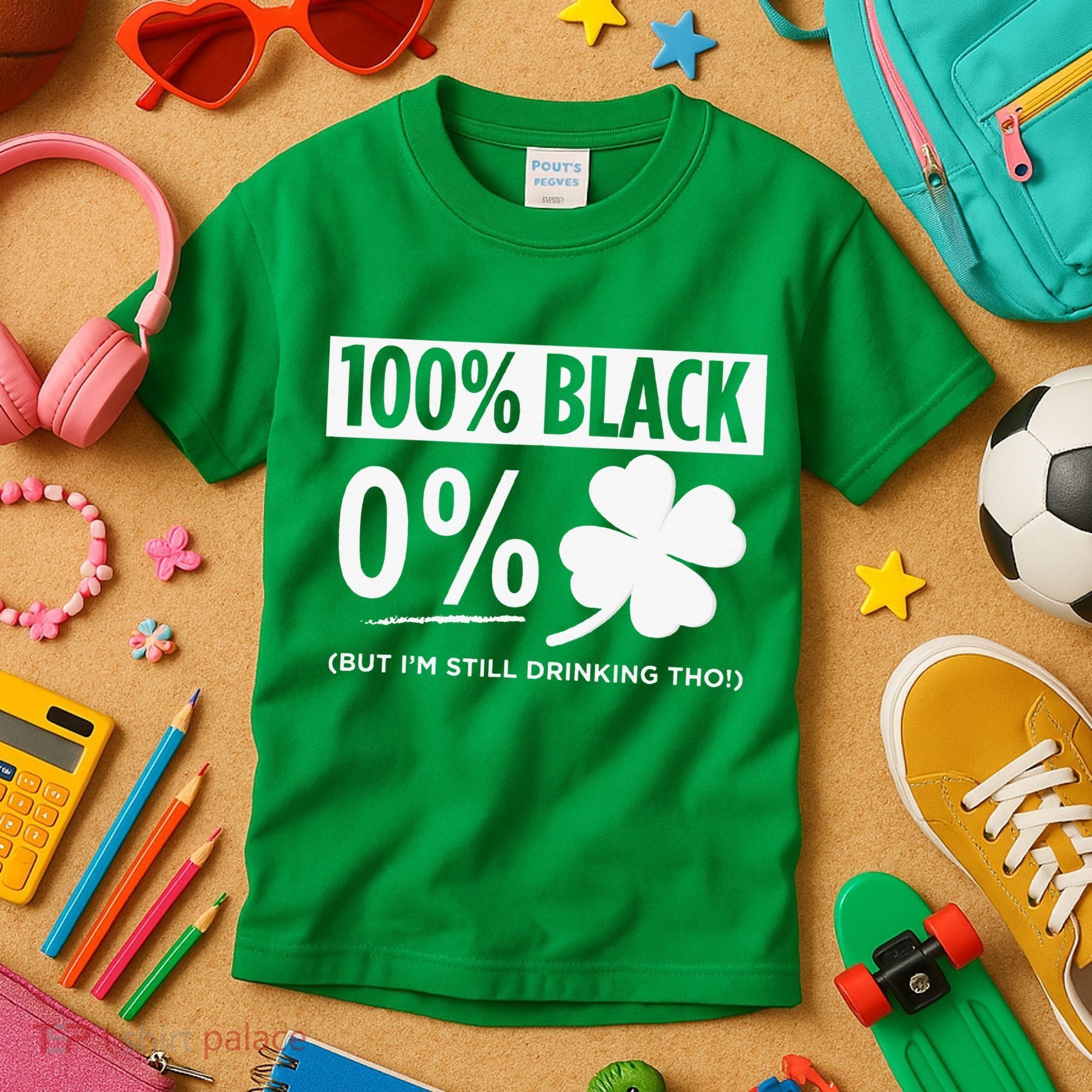 Funny Black People St Patricks Day Irish Shamrock Kids T-Shirt