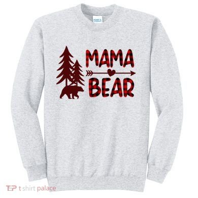 Funny  Buffalo Plaid Mama Bear Gift Sweatshirt