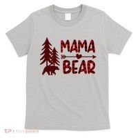Funny  Buffalo Plaid Mama Bear Gift T-Shirt thumb 0