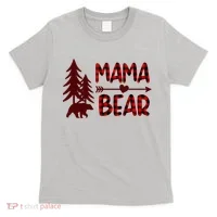 Funny  Buffalo Plaid Mama Bear Gift T-Shirt thumb 0