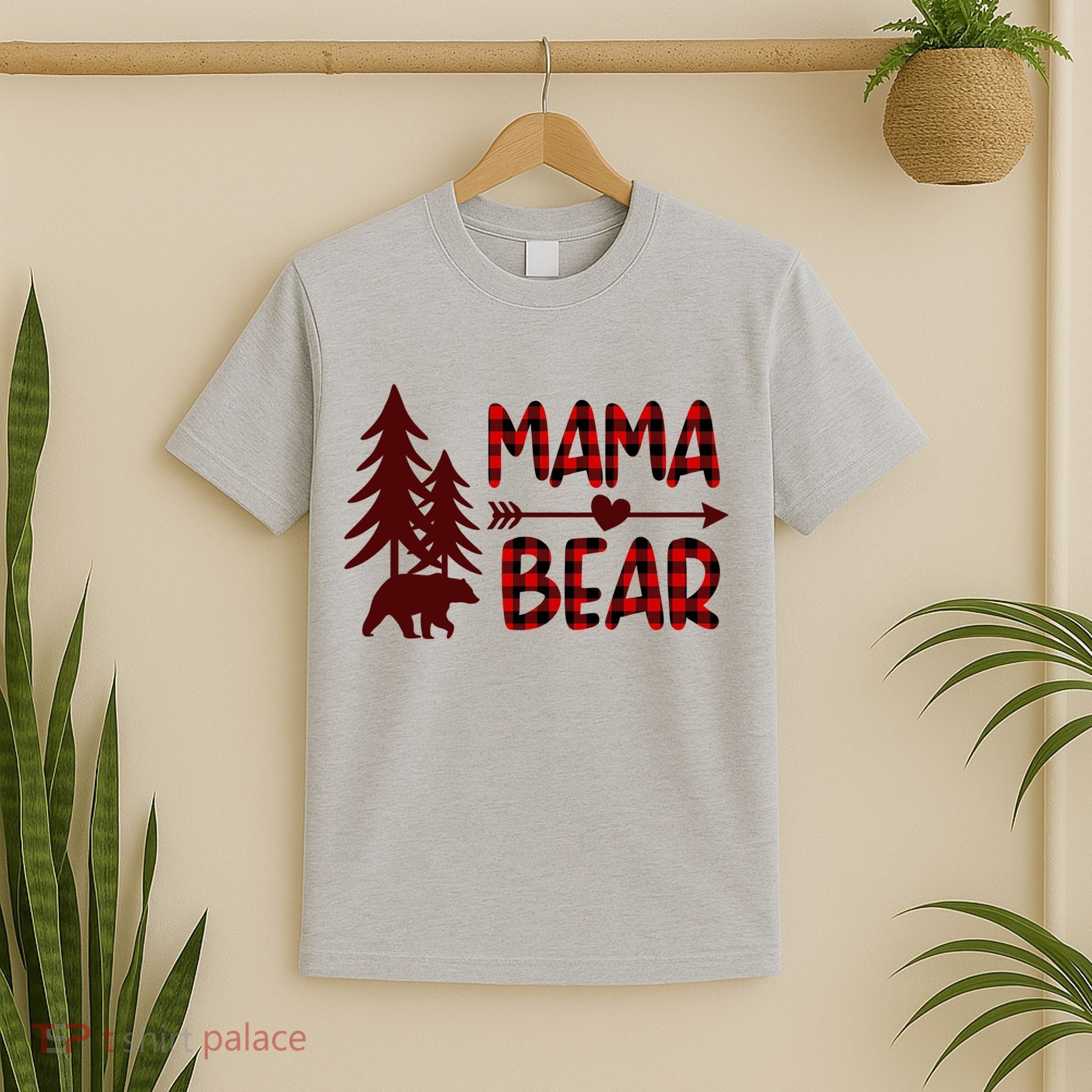 Funny  Buffalo Plaid Mama Bear Gift T-Shirt