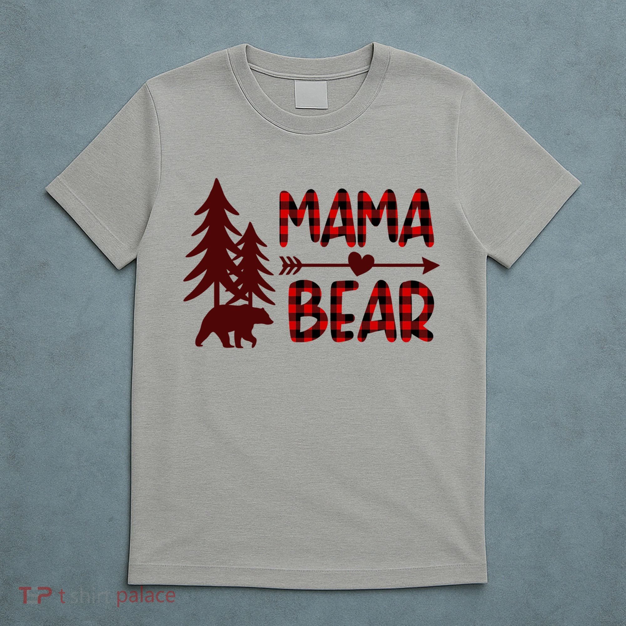 Funny  Buffalo Plaid Mama Bear Gift T-Shirt
