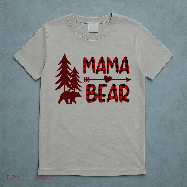 Funny  Buffalo Plaid Mama Bear Gift T-Shirt