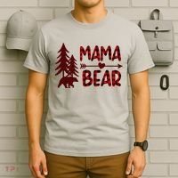 Funny  Buffalo Plaid Mama Bear Gift T-Shirt thumb 6