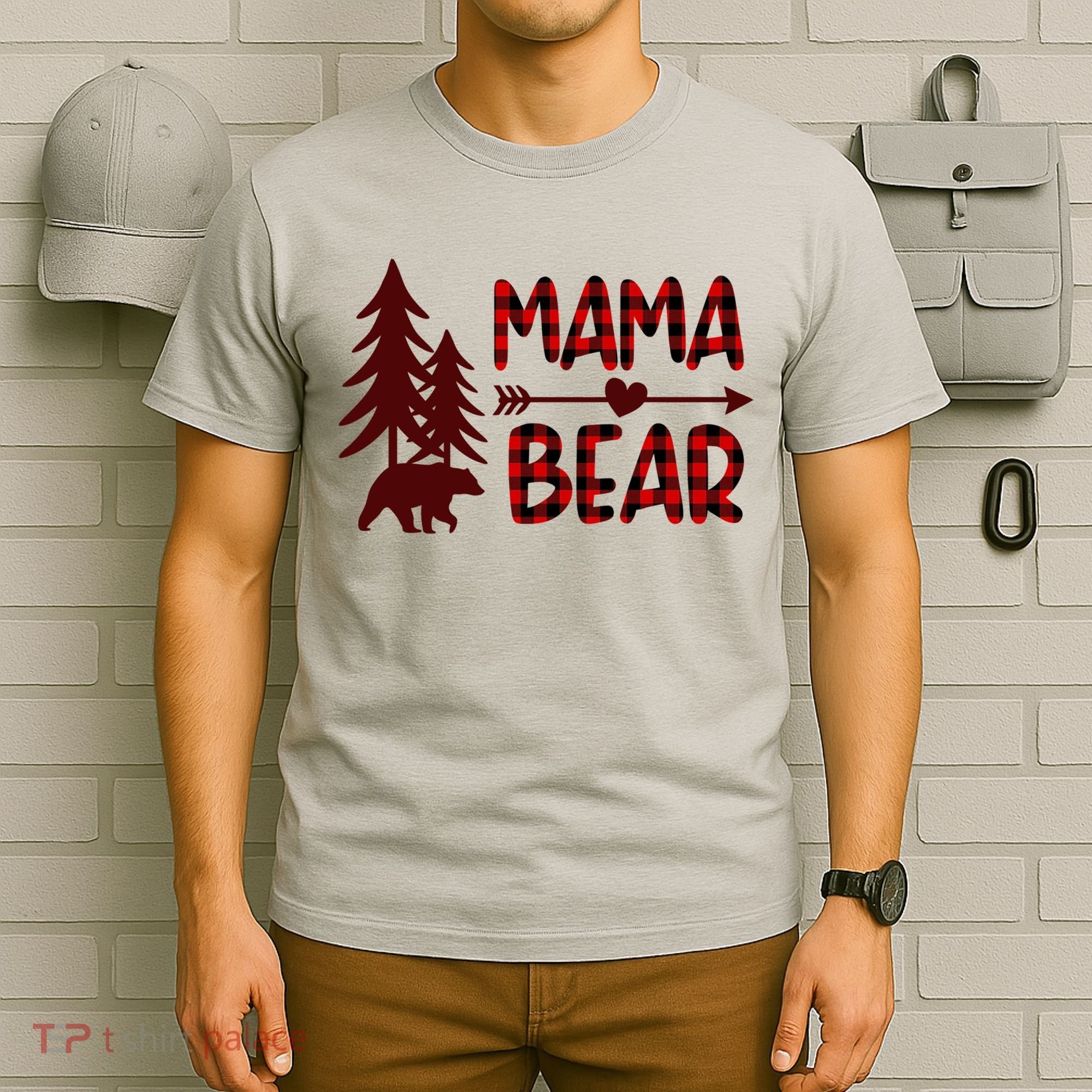 Funny  Buffalo Plaid Mama Bear Gift T-Shirt