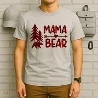 Funny  Buffalo Plaid Mama Bear Gift T-Shirt thumb 6