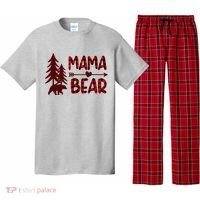 Funny  Buffalo Plaid Mama Bear Gift Pajama Set thumb 0