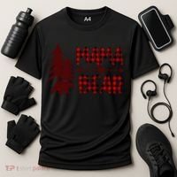 Funny  Buffalo Plaid Mama Bear Gift Cooling Performance Crew T-Shirt thumb 3