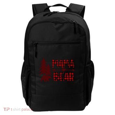 Funny  Buffalo Plaid Mama Bear Gift Backpack