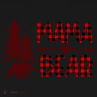 Funny  Buffalo Plaid Mama Bear Gift Backpack thumb 2