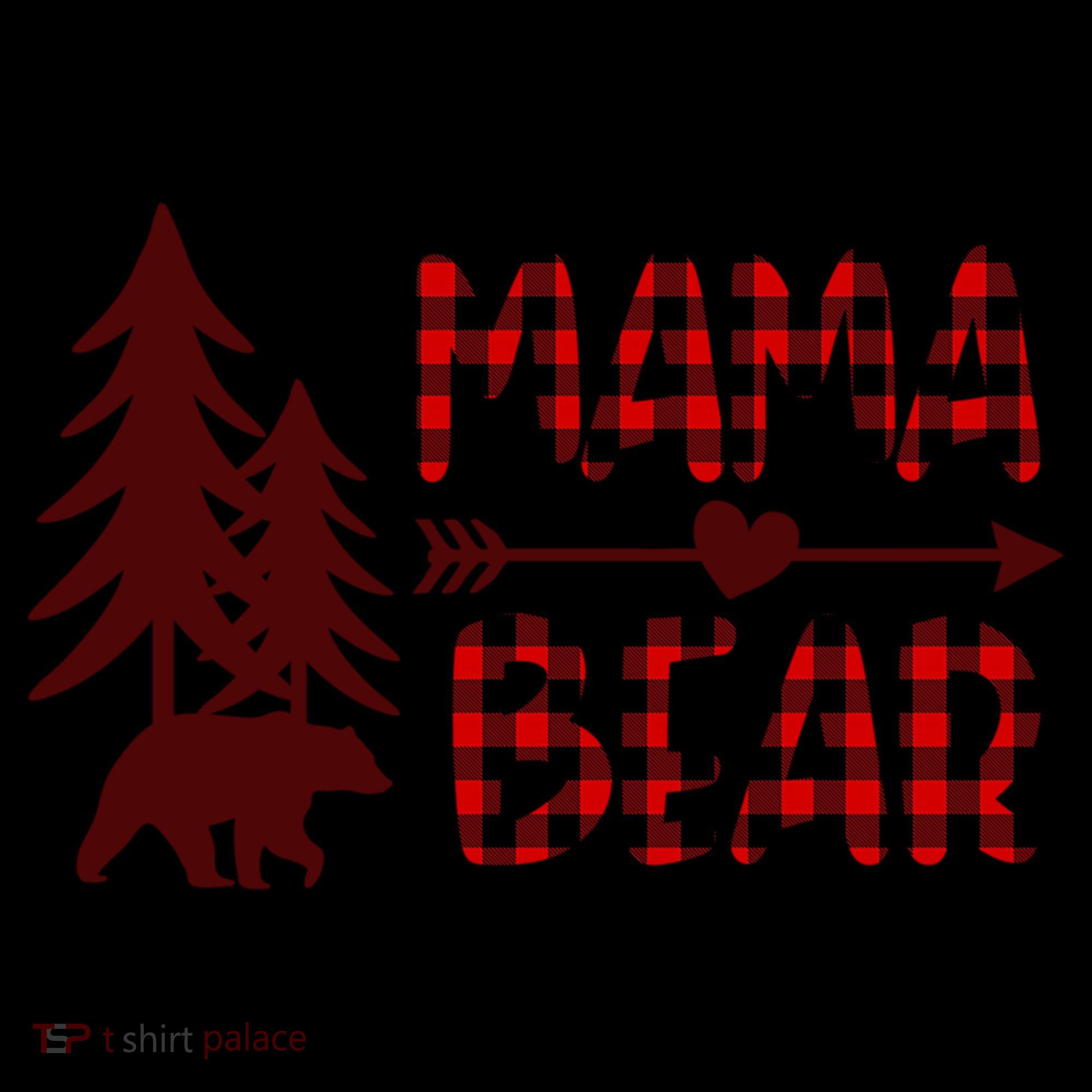 Funny  Buffalo Plaid Mama Bear Gift Sustainable Bucket Hat