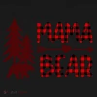 Funny  Buffalo Plaid Mama Bear Gift Women's Hoodie thumb 2