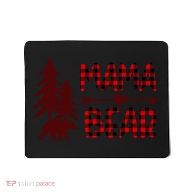Funny  Buffalo Plaid Mama Bear Gift Mousepad