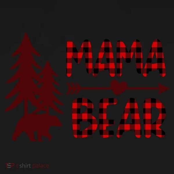Funny  Buffalo Plaid Mama Bear Gift Toddler Hoodie