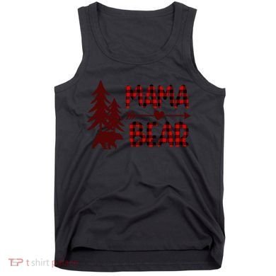 Funny  Buffalo Plaid Mama Bear Gift Tank Top
