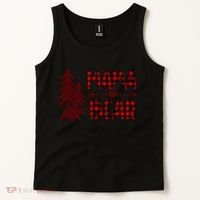 Funny  Buffalo Plaid Mama Bear Gift Tank Top thumb 2