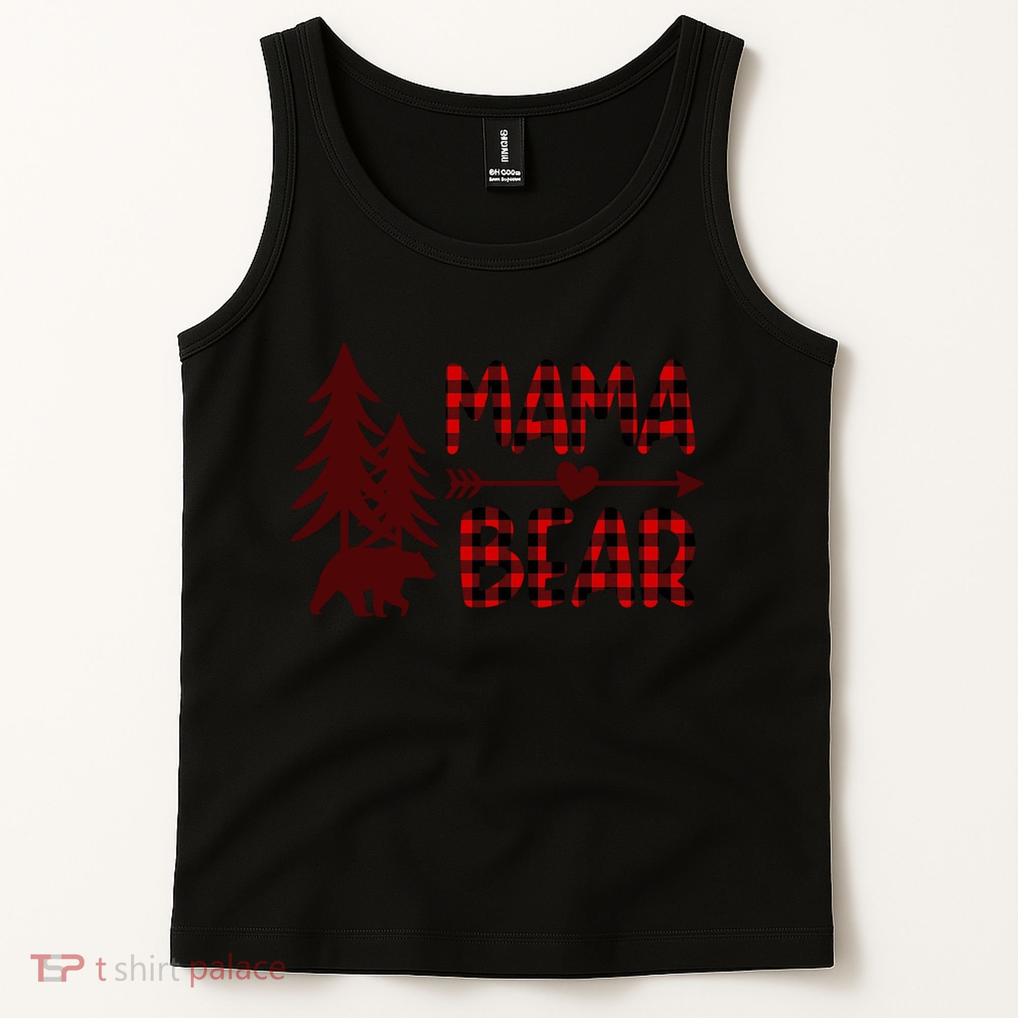 Funny  Buffalo Plaid Mama Bear Gift Tank Top