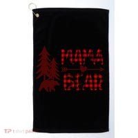 Funny  Buffalo Plaid Mama Bear Gift Golf Towel thumb 0