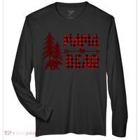 Funny  Buffalo Plaid Mama Bear Gift Zone Performance Long-Sleeve T-Shirt thumb 0