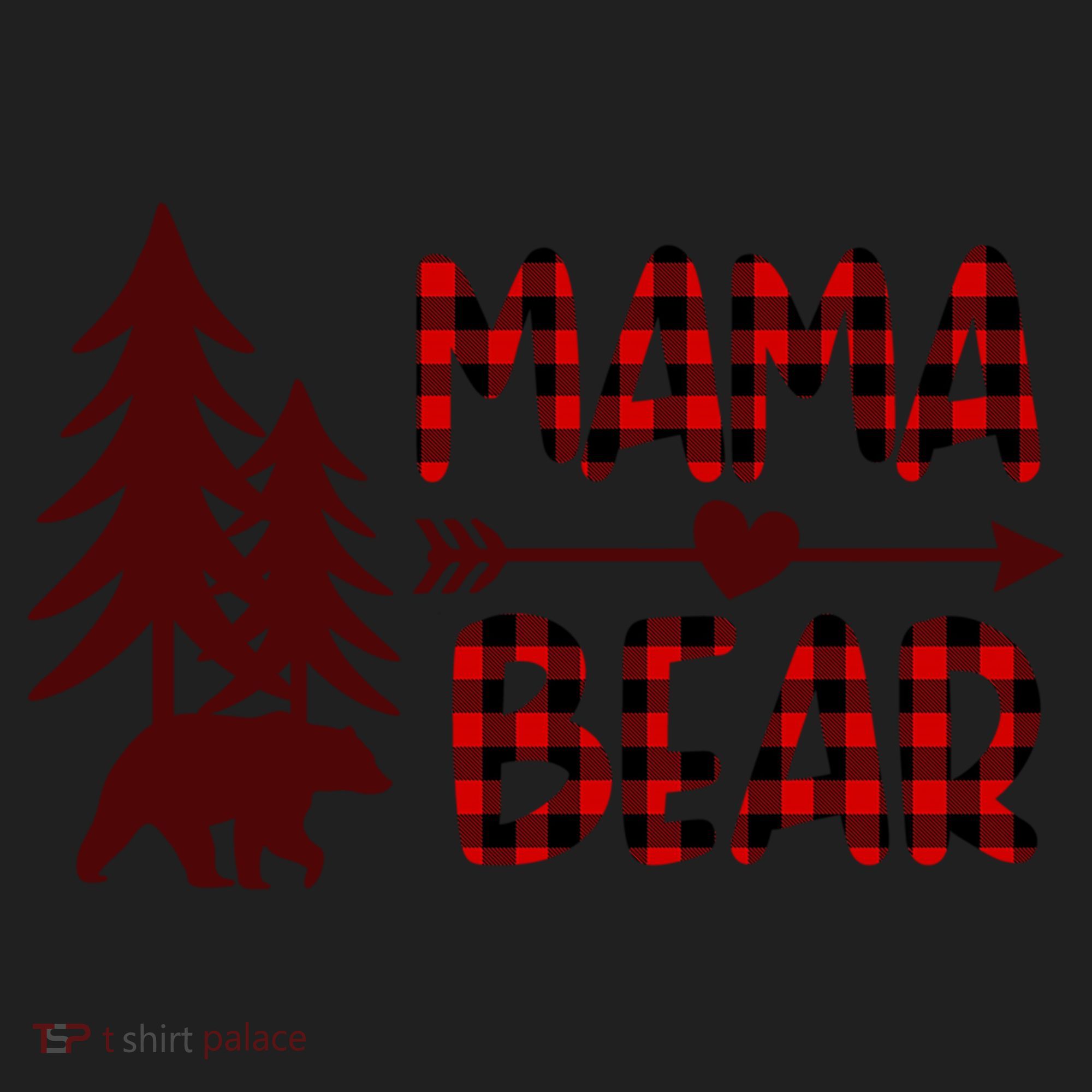 Funny  Buffalo Plaid Mama Bear Gift Zone Performance Long-Sleeve T-Shirt