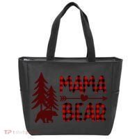 Funny  Buffalo Plaid Mama Bear Gift Tote Bag thumb 0