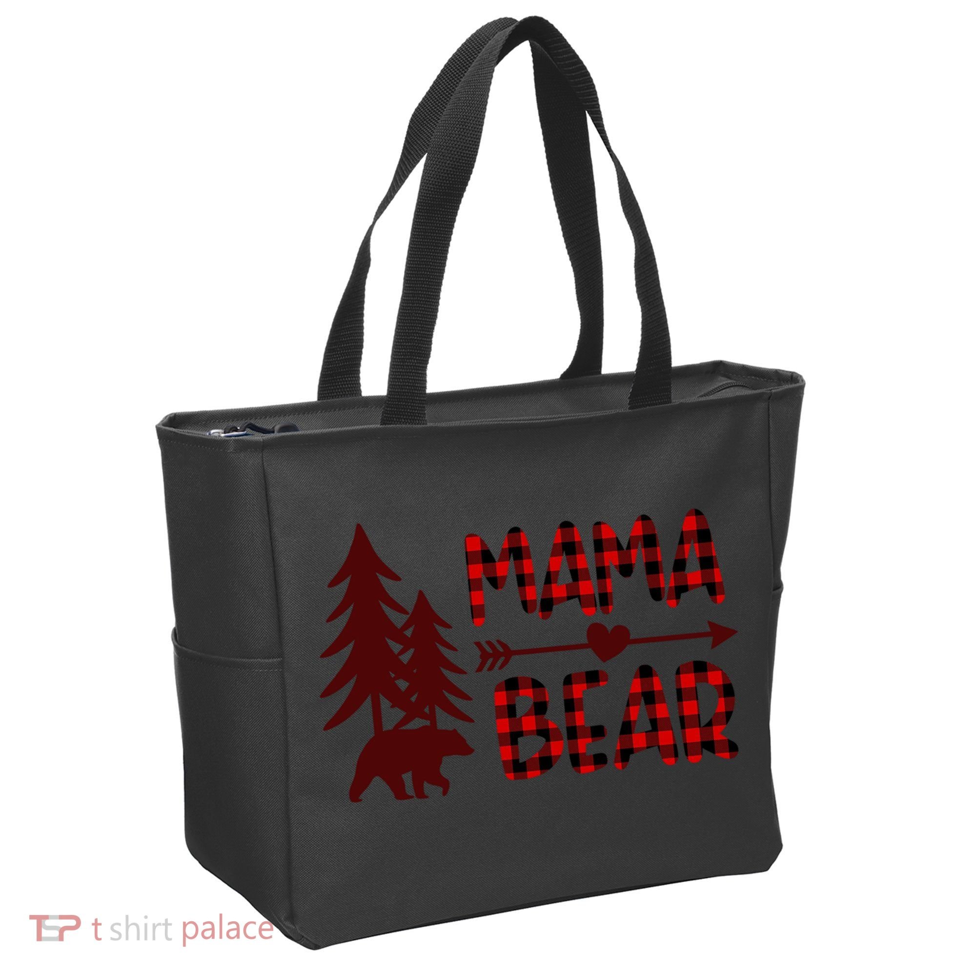 Funny  Buffalo Plaid Mama Bear Gift Tote Bag