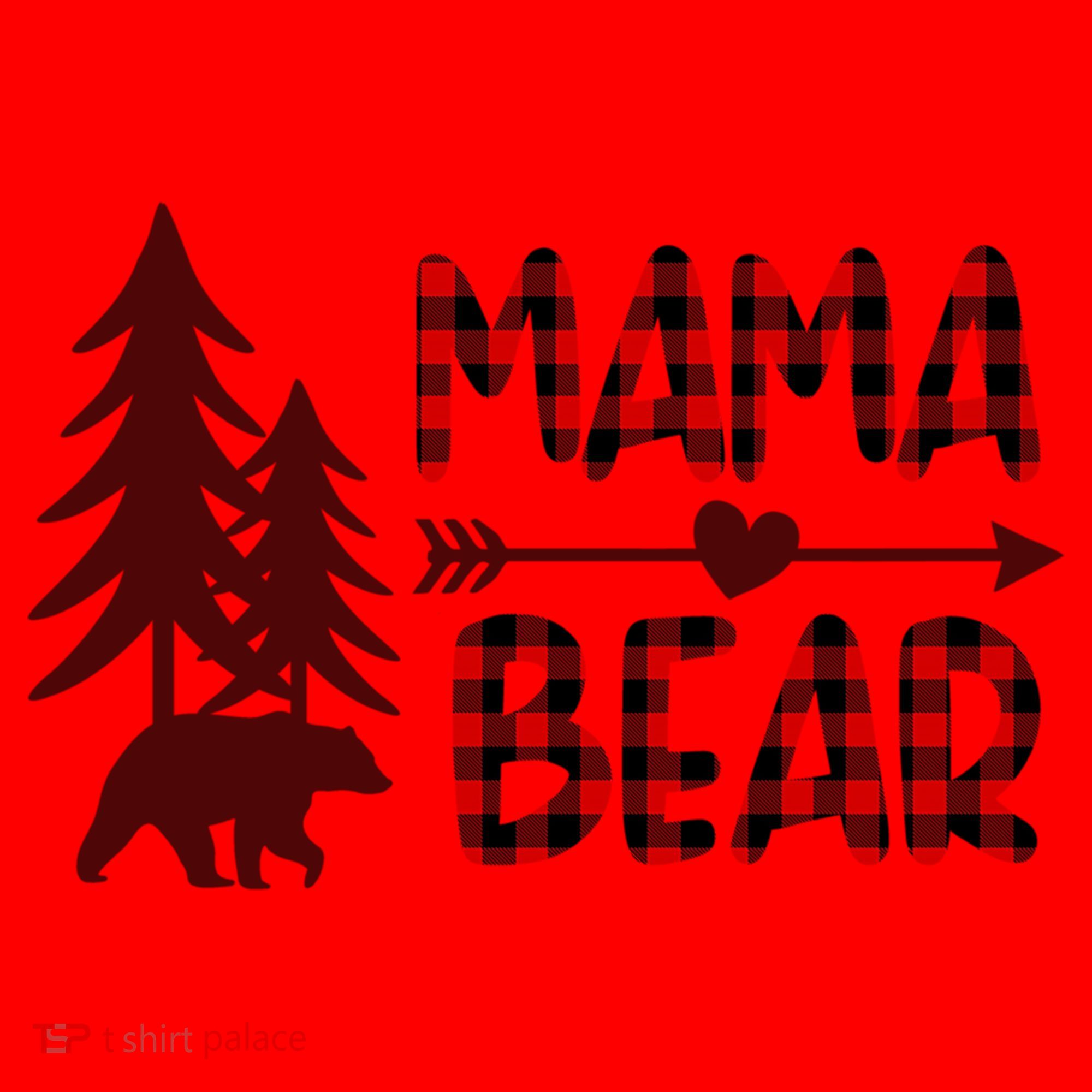Funny  Buffalo Plaid Mama Bear Gift Santa Hat